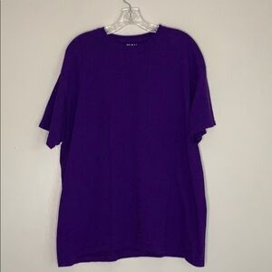 Gildan Purple Short Sleeve Blank Cotton Crewneck T-shirt XL